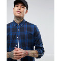 2017 New Casual Men Shirt with Grid Loose Men Shirt